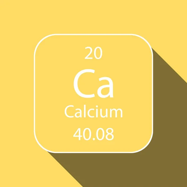 Kalzium Symbol Mit Langem Schatten Design Chemische Elemente Des Periodensystems — Stockvektor