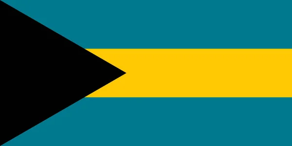 Bandera Bahamas Colores Oficiales Proporción Ilustración Vectorial — Vector de stock