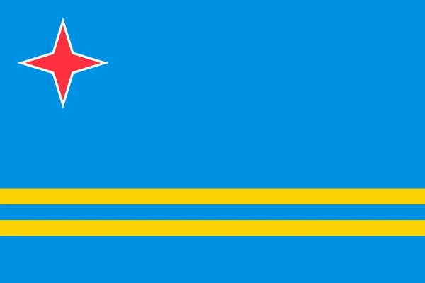 Bandeira Aruba Cores Oficiais Proporção Ilustração Vetorial — Vetor de Stock