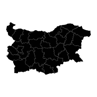 Bulgaristan 'ın taşralı haritası. Vektör illüstrasyonu.