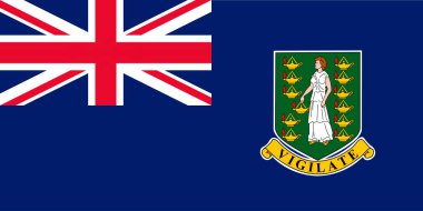 British Virgin Islands flag, official colors and proportion. Vector illustration.