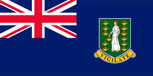Britanya Virjin Adaları Bayrağı Resmi Renkler Oranlar Vektör Illüstrasyonu — Stok Vektör