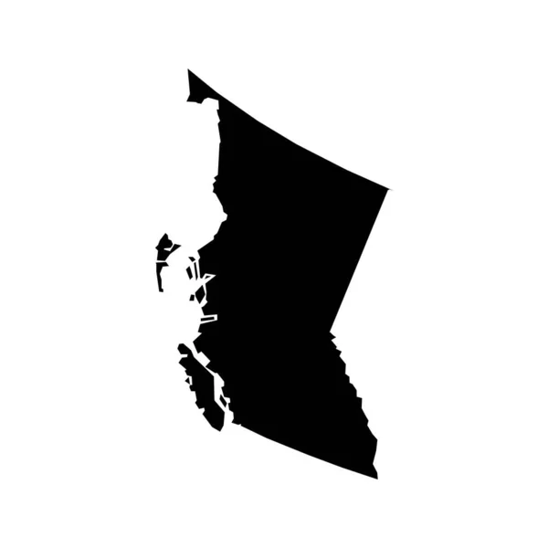 Columbia Británica Mapa Provincia Canadá Ilustración Vectorial — Vector de stock