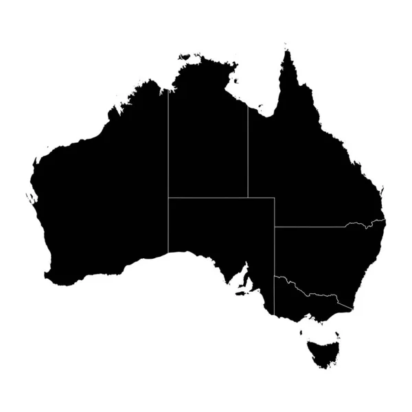 澳大利亚与各州的地图 病媒图解 — 图库矢量图片