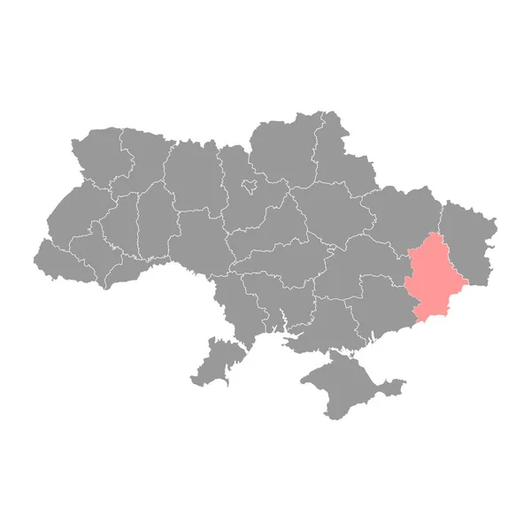 Χάρτης Περιφέρειας Ντόνετσκ Επαρχία Της Ουκρανίας Εικονογράφηση Διανύσματος — Διανυσματικό Αρχείο