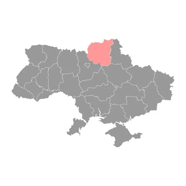Mapa Del Oblast Chernihiv Provincia Ucrania Ilustración Vectorial — Archivo Imágenes Vectoriales
