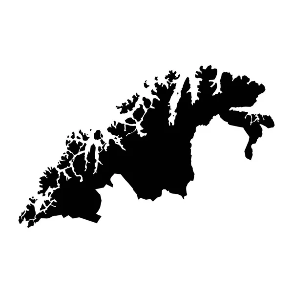 Карта Округа Тромс Финнмарк Административный Район Норвегии Векторная Иллюстрация — стоковый вектор