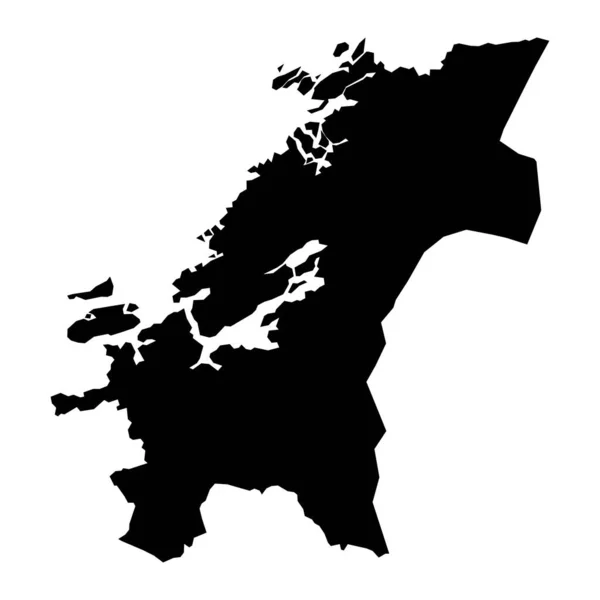 Mapa Condado Trondelag Região Administrativa Noruega Ilustração Vetorial —  Vetores de Stock