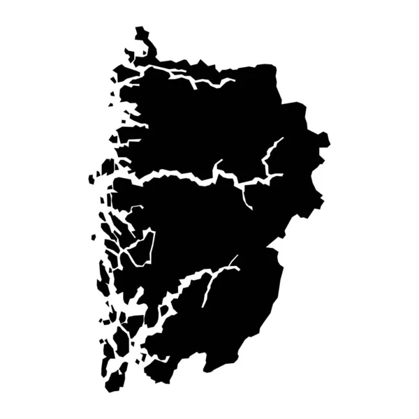 Карта Графства Вестленд Адміністративний Регіон Норвегії Приклад Вектора — стоковий вектор