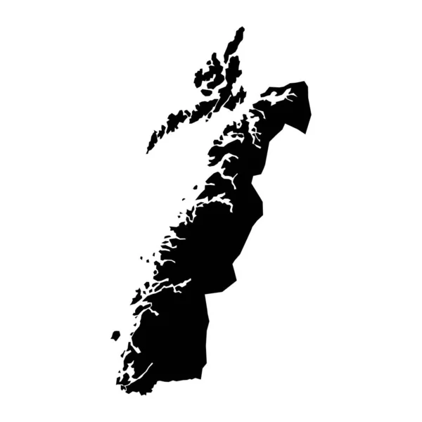 Mappa Della Contea Nordland Regione Amministrativa Della Norvegia Illustrazione Vettoriale — Vettoriale Stock