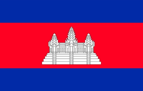 Cambodia Flag Official Colors Proportion Vector Illustration — Stockvector