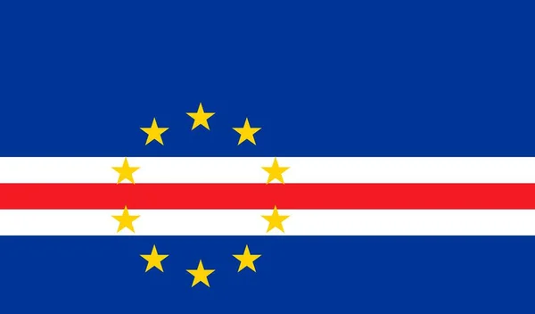 Bandera Cabo Verde Colores Oficiales Proporción Ilustración Vectorial — Archivo Imágenes Vectoriales