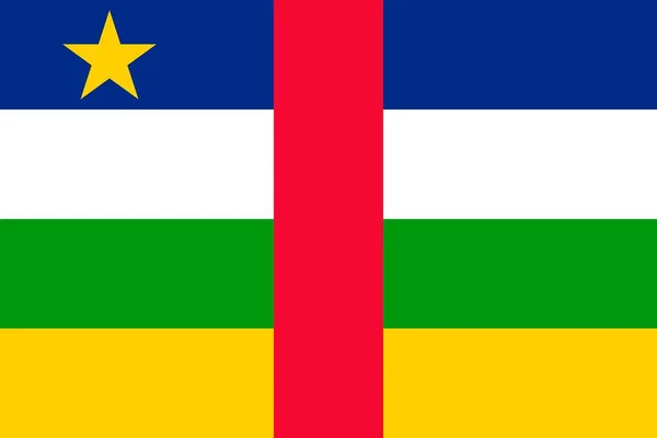 中央アフリカ共和国の旗 公式の色と割合 ベクターイラスト — ストックベクタ