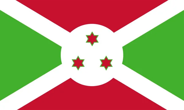 Burundi Bayrağı Resmi Renkler Orantı Vektör Illüstrasyonu — Stok Vektör