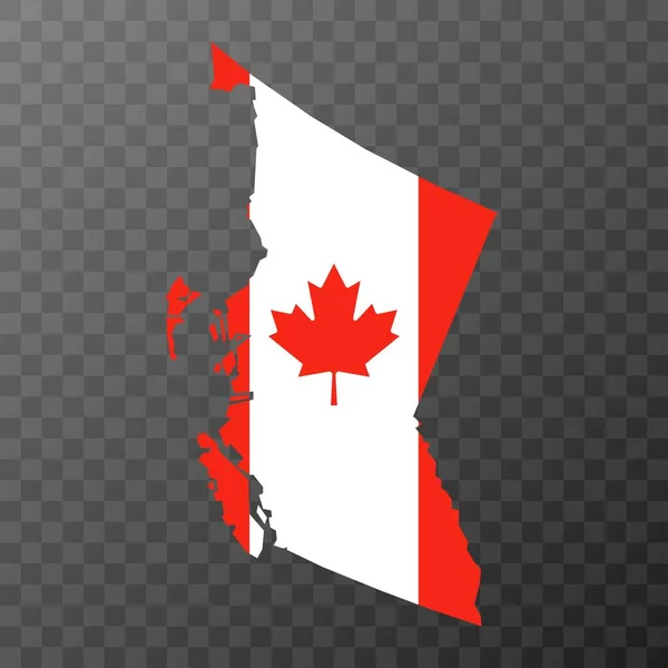 Mapa Columbia Britânica Província Canadá Ilustração Vetorial — Vetor de Stock