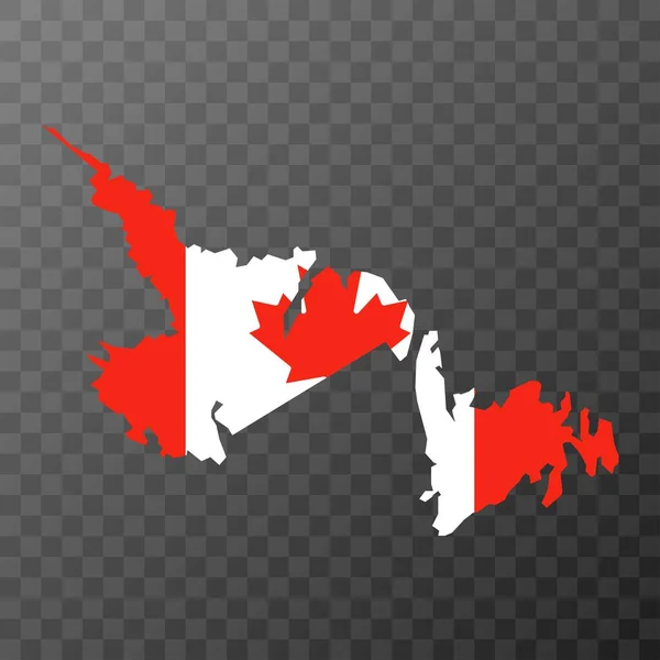 Terra Nova Mapa Labrador Província Canadá Ilustração Vetorial — Vetor de Stock