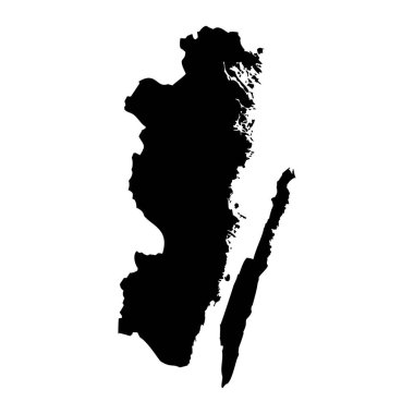 İsveç 'in Kalmar ilçesi haritası. Vektör illüstrasyonu.