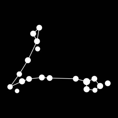 Balık takımyıldızı haritası. Vektör illüstrasyonu.