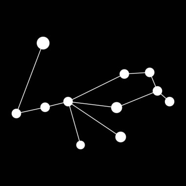 Pavo takımyıldız haritası. Vektör illüstrasyonu.