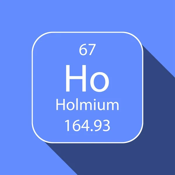 Símbolo Hólmio Com Design Sombra Longa Elemento Químico Tabela Periódica — Vetor de Stock