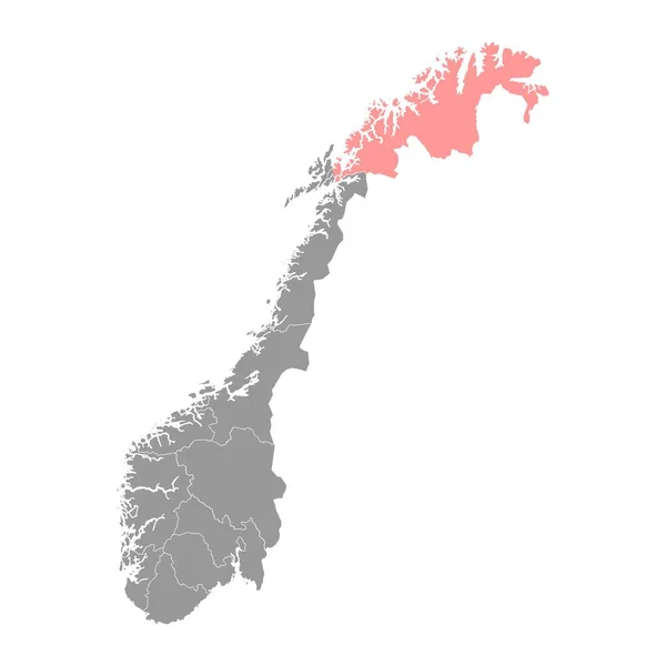 노르웨이의 스웨덴어 Finnmark County Map 일러스트 — 스톡 벡터