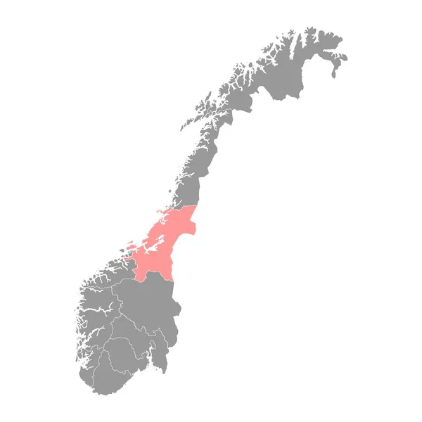 Carte Comté Trondelag Région Administrative Norvège Illustration Vectorielle — Image vectorielle