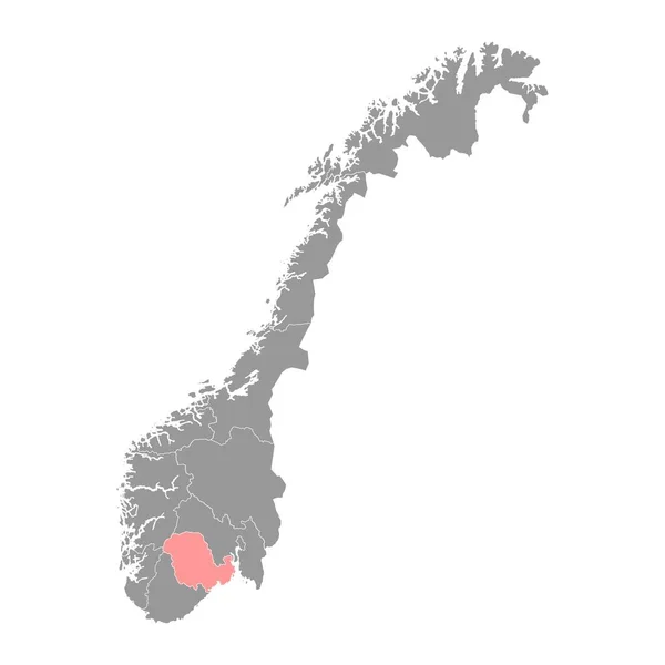 ヴェストフォールド テレマーク郡地図 ノルウェーの行政区 ベクターイラスト — ストックベクタ