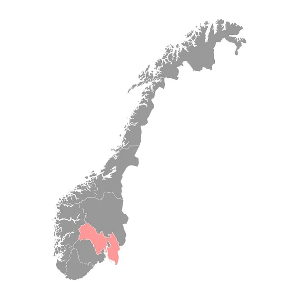 Viken County Map Správní Oblast Norska Vektorová Ilustrace — Stockový vektor