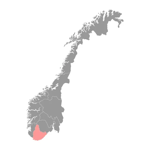 Карта Графства Агдер Административный Район Норвегии Векторная Иллюстрация — стоковый вектор