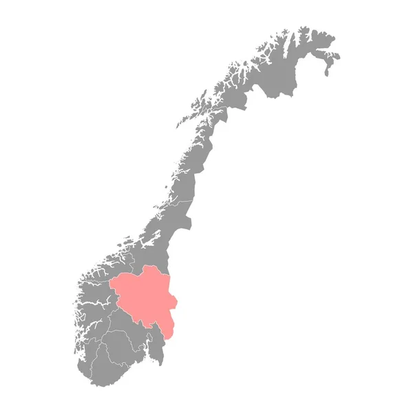 Χάρτης Κομητείας Innlandet Διοικητική Περιφέρεια Της Νορβηγίας Εικονογράφηση Διανύσματος — Διανυσματικό Αρχείο