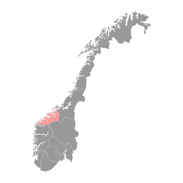More Romsdal County Map Административный Регион Норвегии Векторная Иллюстрация — стоковый вектор