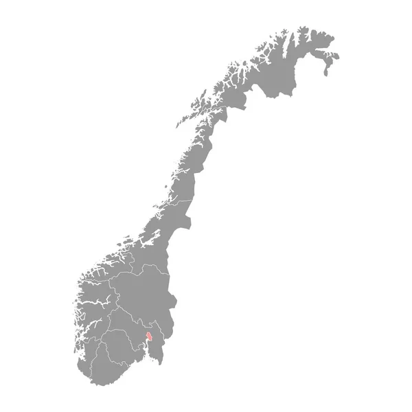 Oslo County Map Administrative Region Norway Vector Illustration — Stock Vector