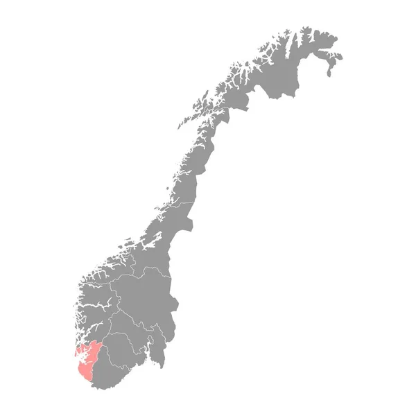 Mapa Condado Rogaland Região Administrativa Noruega Ilustração Vetorial —  Vetores de Stock