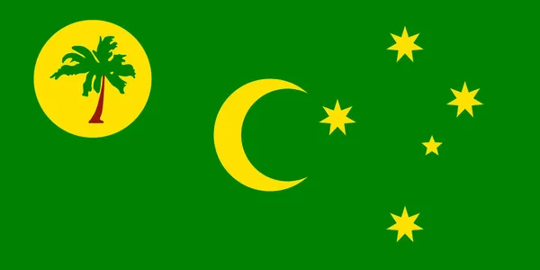 Bandeira Das Ilhas Cocos Cores Oficiais Proporção Ilustração Vetorial — Vetor de Stock