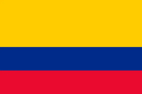 Флаг Колумбии Официальные Цвета Пропорции Векторная Иллюстрация — стоковый вектор