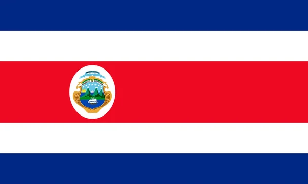Costa Rica Flag Official Colors Proportion Vector Illustration — Vetor de Stock