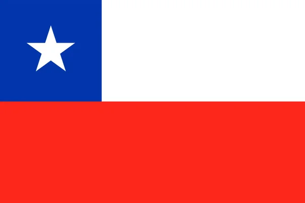 Chile Flag Official Colors Proportion Vector Illustration — 스톡 벡터