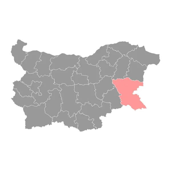 Burgaz Eyaleti Haritası Bulgaristan Ili Vektör Illüstrasyonu — Stok Vektör