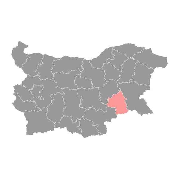 Mapa Provincia Yambol Provincia Bulgaria Ilustración Vectorial — Vector de stock