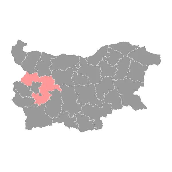 Sofya Eyaleti Haritası Bulgaristan Ili Vektör Illüstrasyonu — Stok Vektör