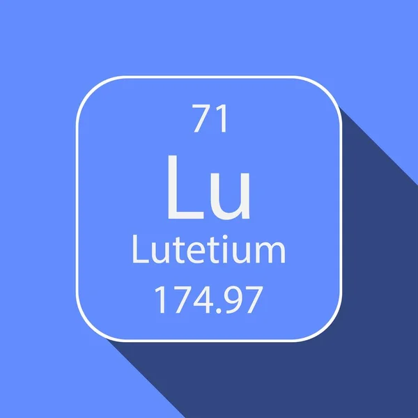 Symbole Lutétium Avec Une Longue Ombre Élément Chimique Tableau Périodique — Image vectorielle