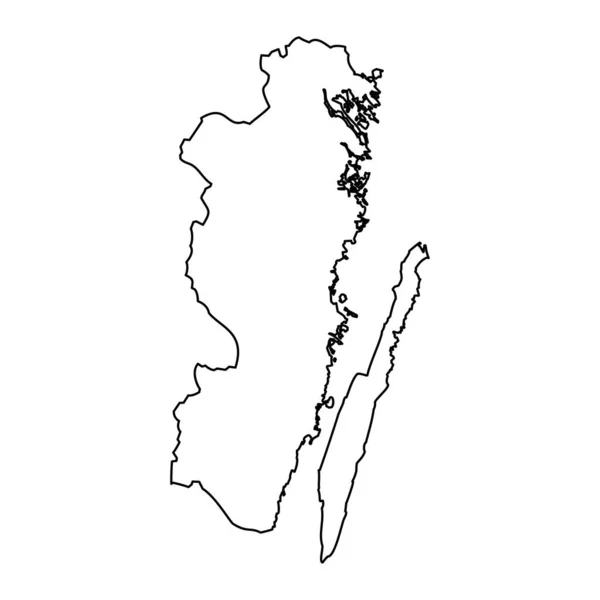 瑞典省卡尔马县地图 矢量说明 — 图库矢量图片