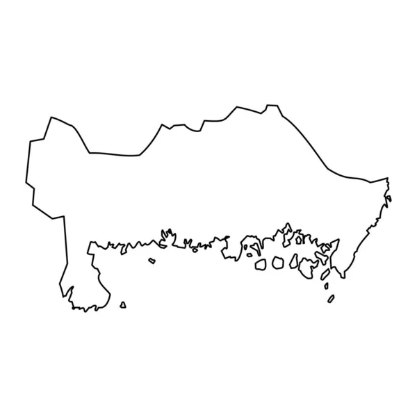 Mapa Hrabství Blekinge Provincie Švédsko Vektorová Ilustrace — Stockový vektor