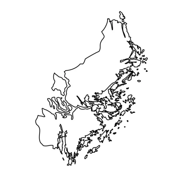 スウェーデンのストックホルム郡地図 ベクターイラスト — ストックベクタ