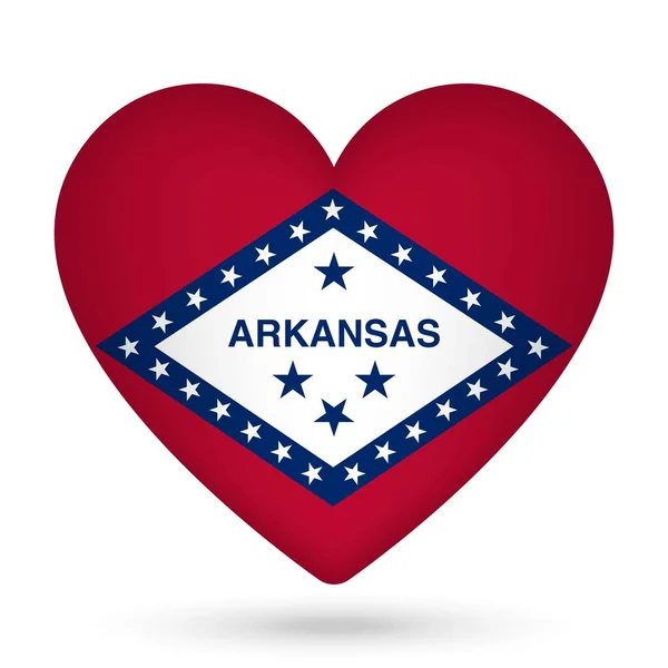 Bandera Arkansas Forma Corazón Ilustración Vectorial — Vector de stock