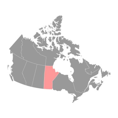 Manitoba haritası, Kanada eyaleti. Vektör illüstrasyonu.