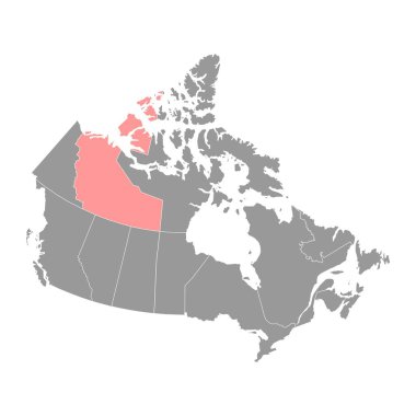 Kuzeybatı Toprakları haritası, Kanada eyaleti. Vektör illüstrasyonu.