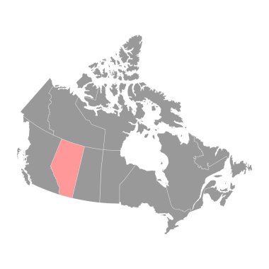 Alberta haritası, Kanada vilayeti. Vektör illüstrasyonu.
