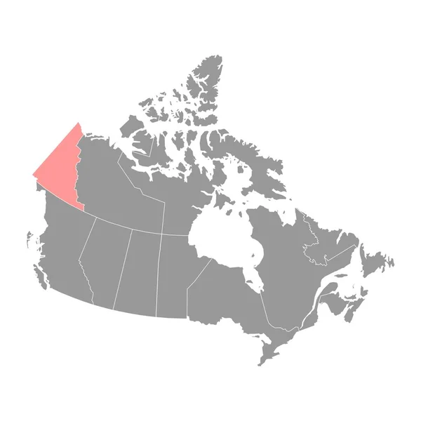 Mapa Território Yukon Província Canadá Ilustração Vetorial — Vetor de Stock