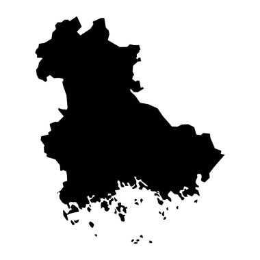 Kymenlaakso haritası, Finlandiya bölgesi. Vektör illüstrasyonu.